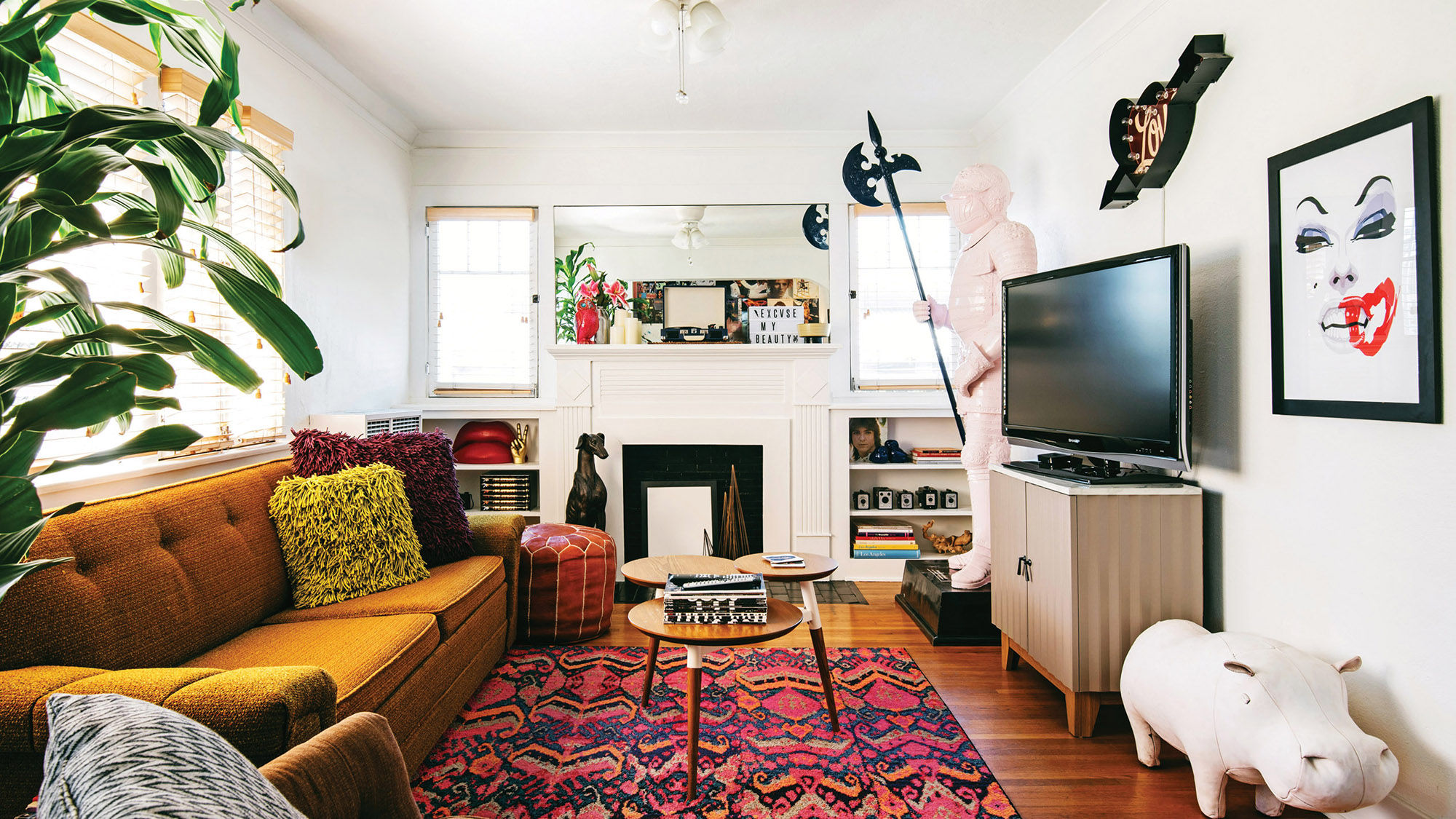 The living room of an Airbnb Plus property in Los Angeles.