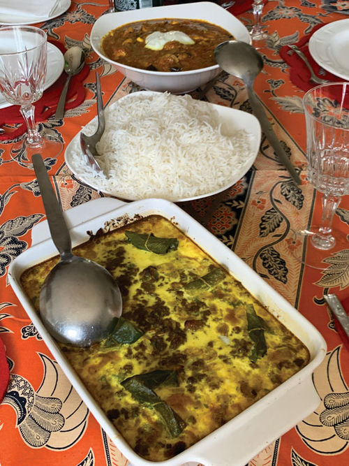The final results of our cooking class with Cass Abrahams, including bobotie, which is now considered the national food of South Africa. The final results of our cooking class with Cass Abrahams, including bobotie, which is now considered the national food of South Africa.