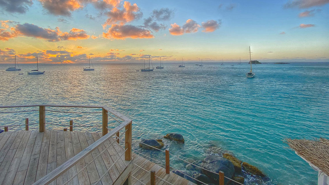 The view from the Grand Case Beach Club in St. Martin.