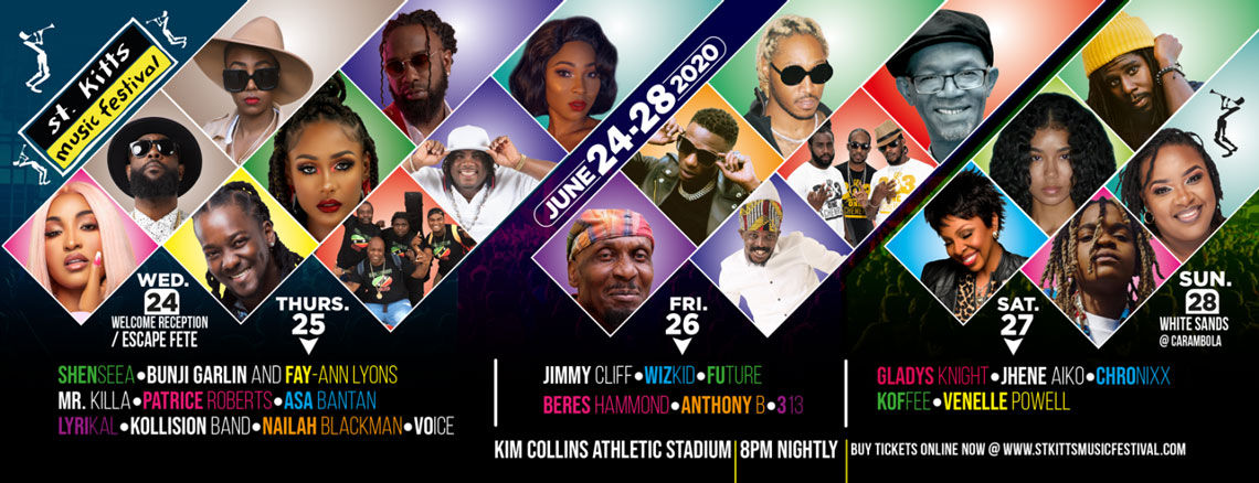 The St. Kitts Music Festival has been postponed  to June 23 to 27, 2021.