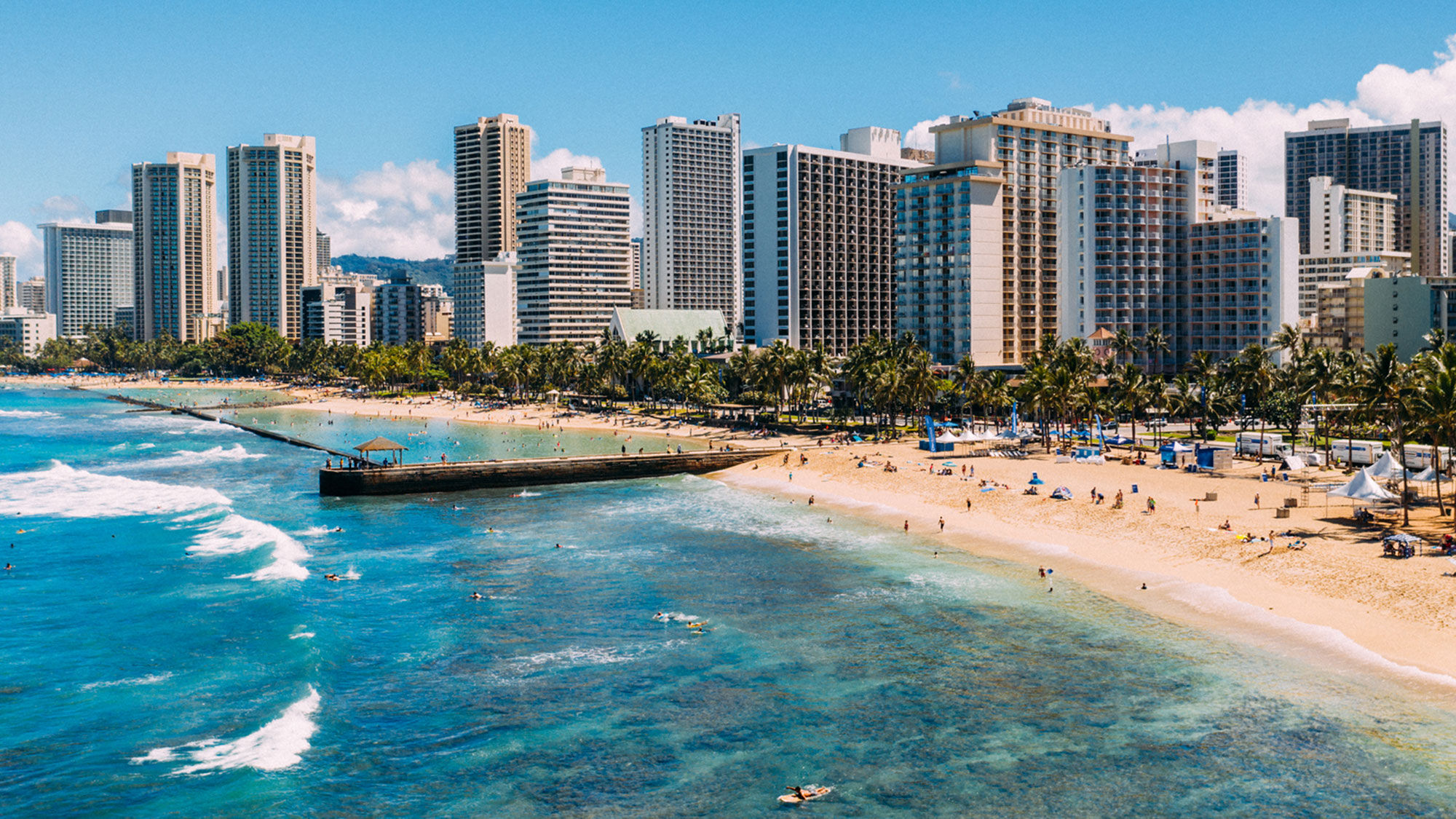 The beach in Waikiki.