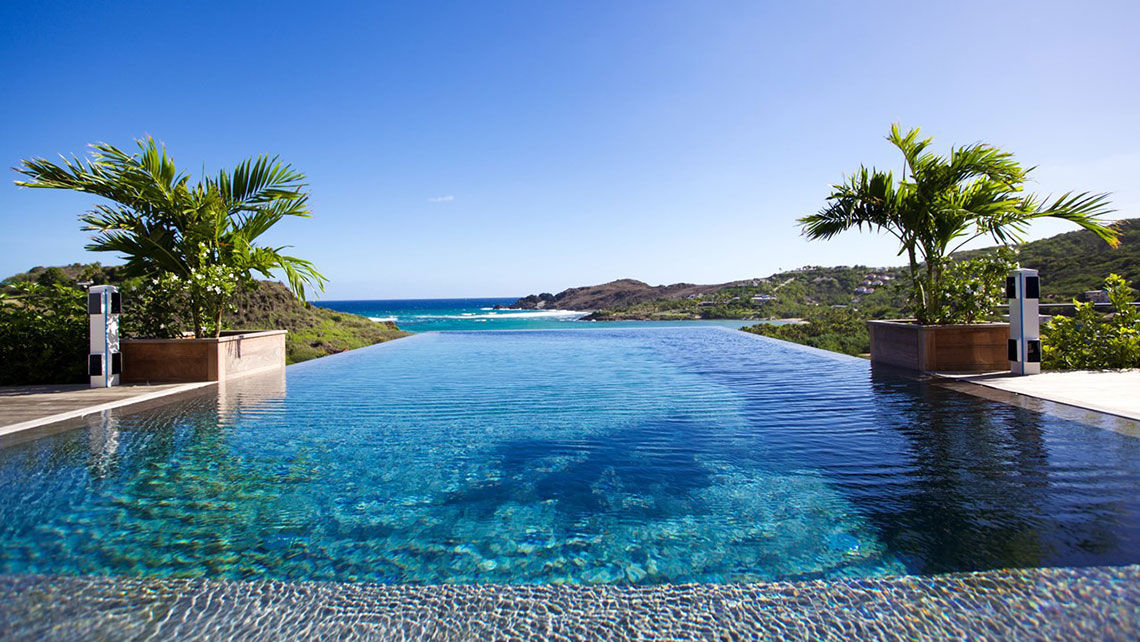 The infinity pool at the Amethyste two-bedroom villa in St. Barts.