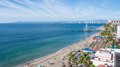 An aerial photo of Puerto Vallarta from 2020.