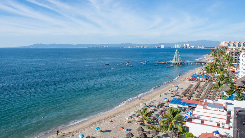 An aerial photo of Puerto Vallarta from 2020.