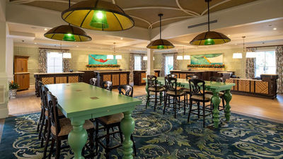 The lobby at Disney's Caribbean Beach Resort.