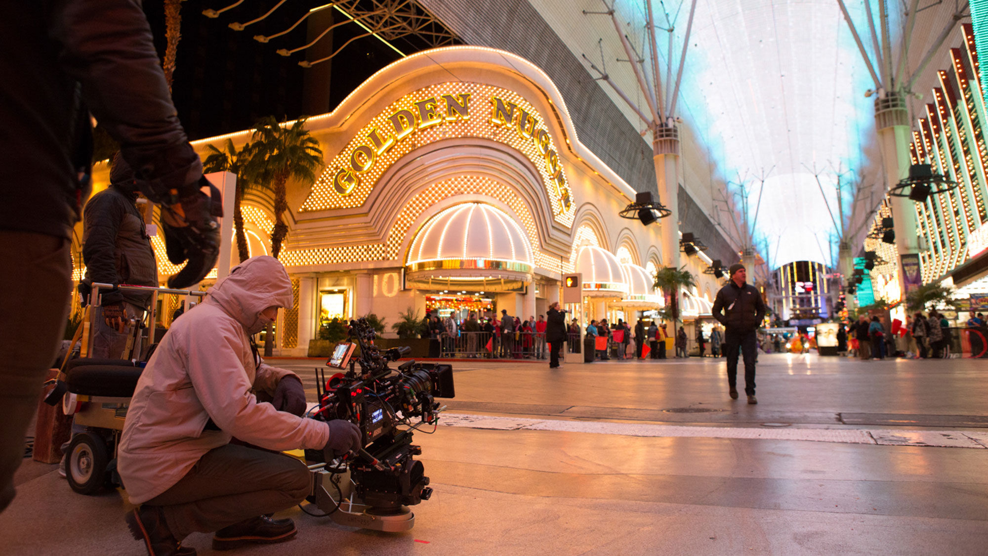 "Show Dogs" films on location in downtown Las Vegas in 2017.