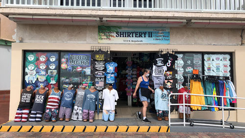 The Shirtery II shop on the Hollywood Broadwalk. Its owner, Daniel Setton, doesn't know how he'll make the July rent if tourists don't return soon.