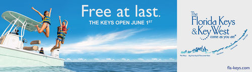 "Free At Last" touts the reopening of the Florida Keys to tourists on June 1. "Free At Last" touts the reopening of the Florida Keys to tourists on June 1.