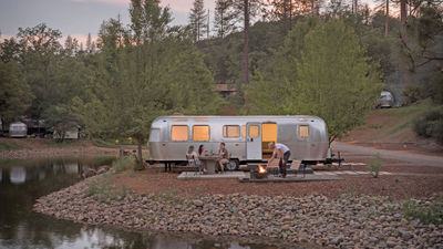 An Airstream trailer, one of the popular methods for domestic travel, particularly during the pandemic.