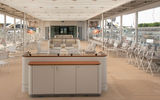 Both the Restaurant on Deck 4 and the outdoor Grill on Deck 7, pictured here without furniture, will be able to accommodate all guests at once.