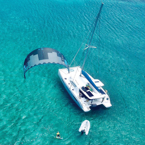 The 43-foot Groovy catamaran plies the waters of the Grenadines. The 43-foot Groovy catamaran plies the waters of the Grenadines.