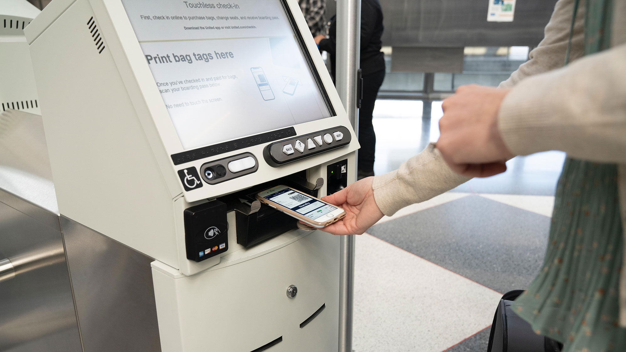 United now offers touchless baggage check at all 219 U.S. airports where it maintains kiosks.