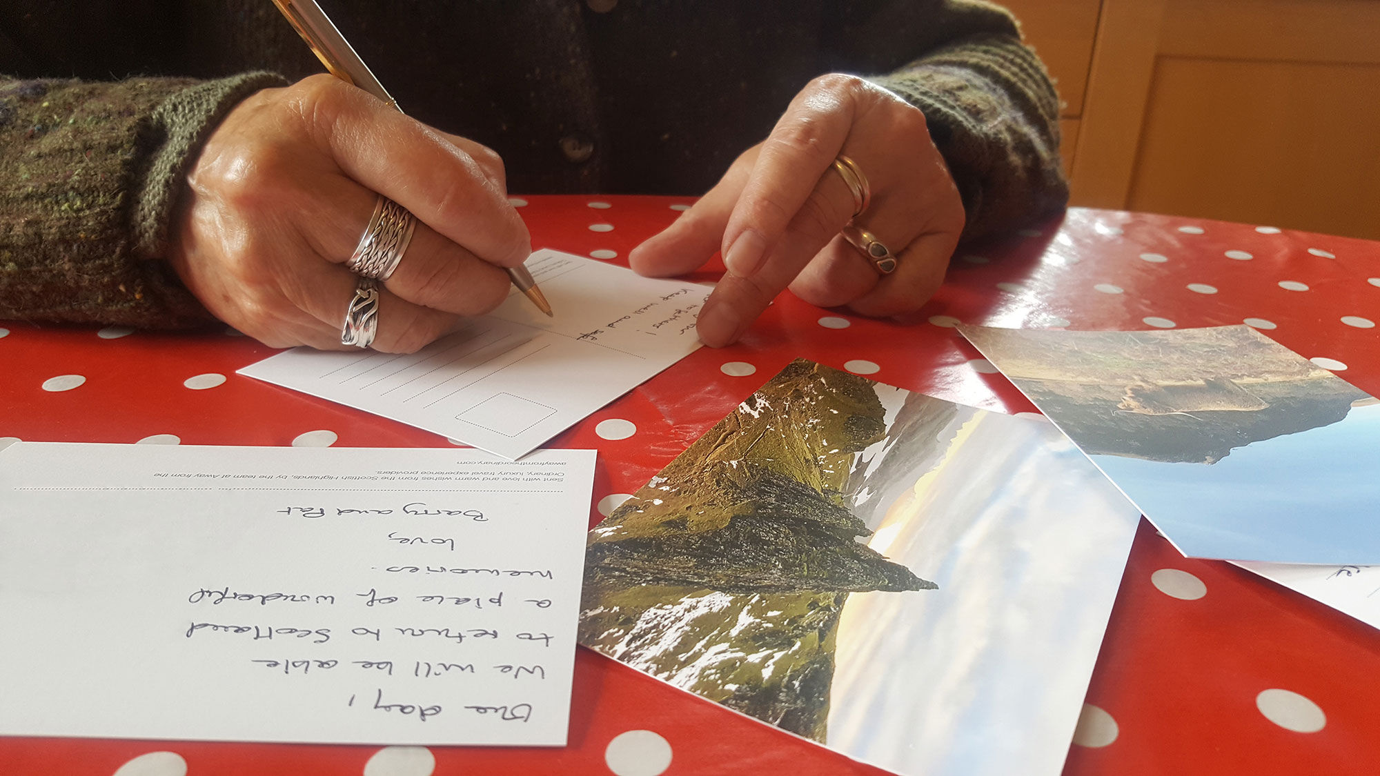 Away From the Ordinary is sending personalized, handwritten postcards from the Scottish Highlands.