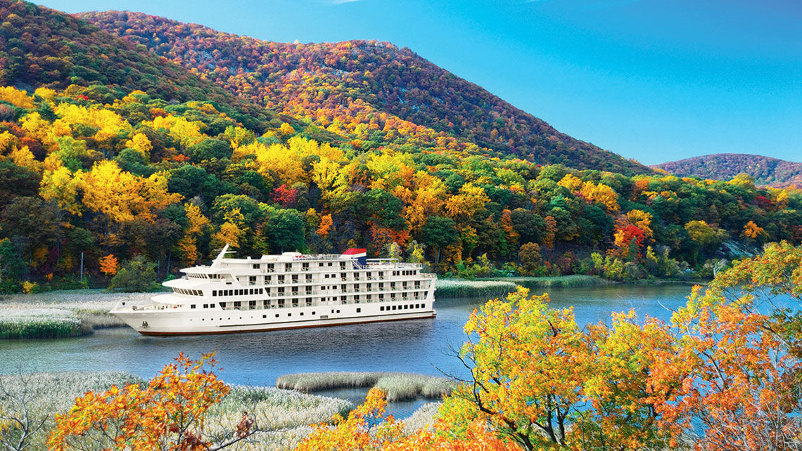 American Cruise Lines plans to relaunch its coastal sailings in July. Pictured, the American Constitution in New England during a fall foliage cruise.