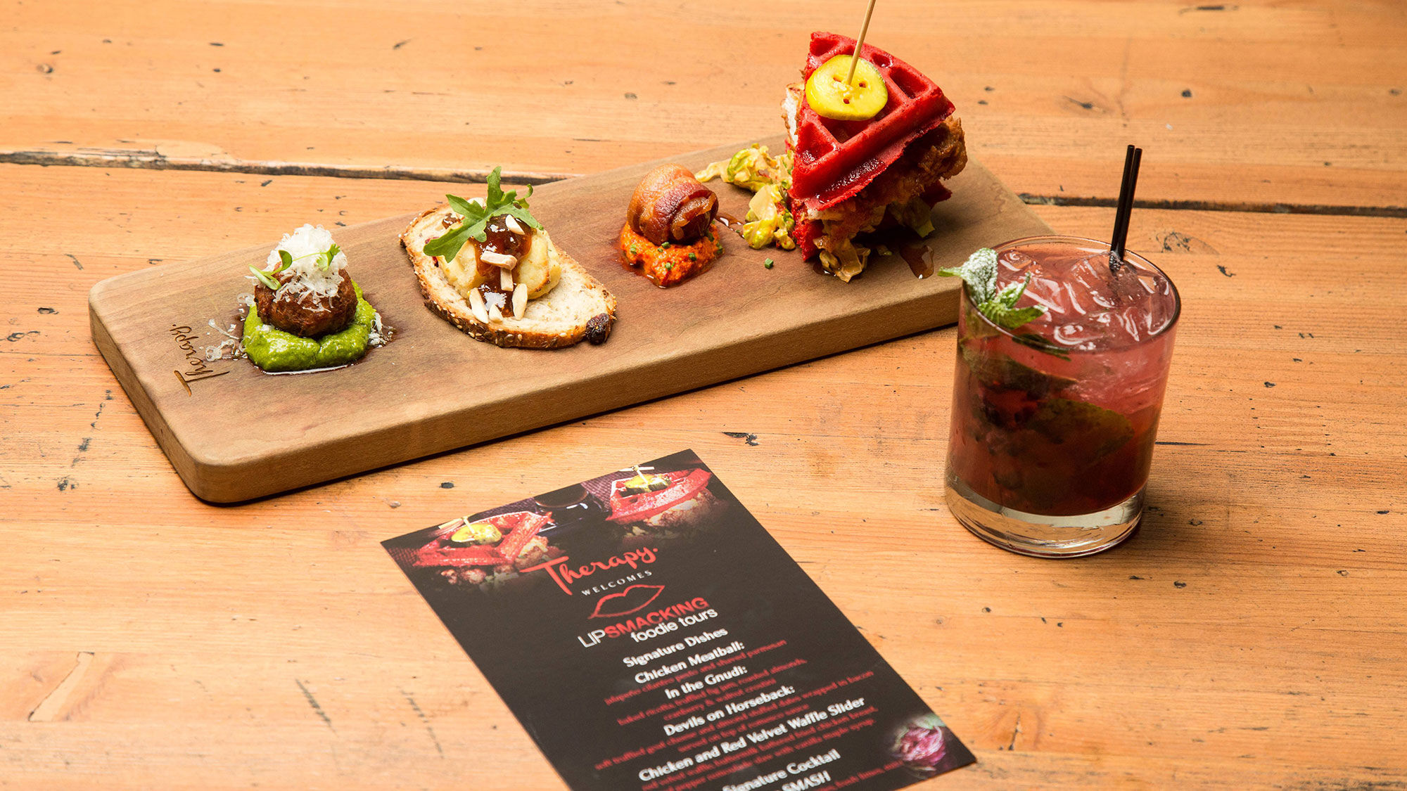Therapy is among the downtown restaurants featured on a new self-guided foodie tour.