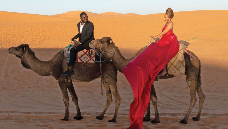 Leslie and Martina Johnson in the Sahara.