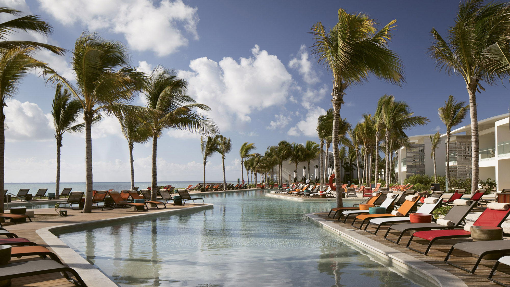 One of two outdoor pools at the Andaz Mayakoba Resort Riviera Maya, which reopened June 15.