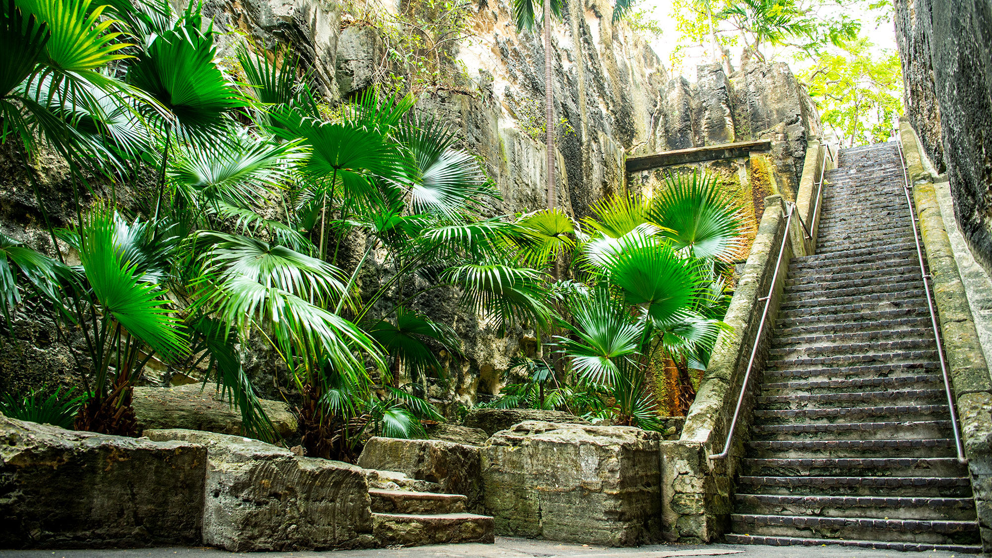 The Queen's Staircase in Nassau, Bahamas.