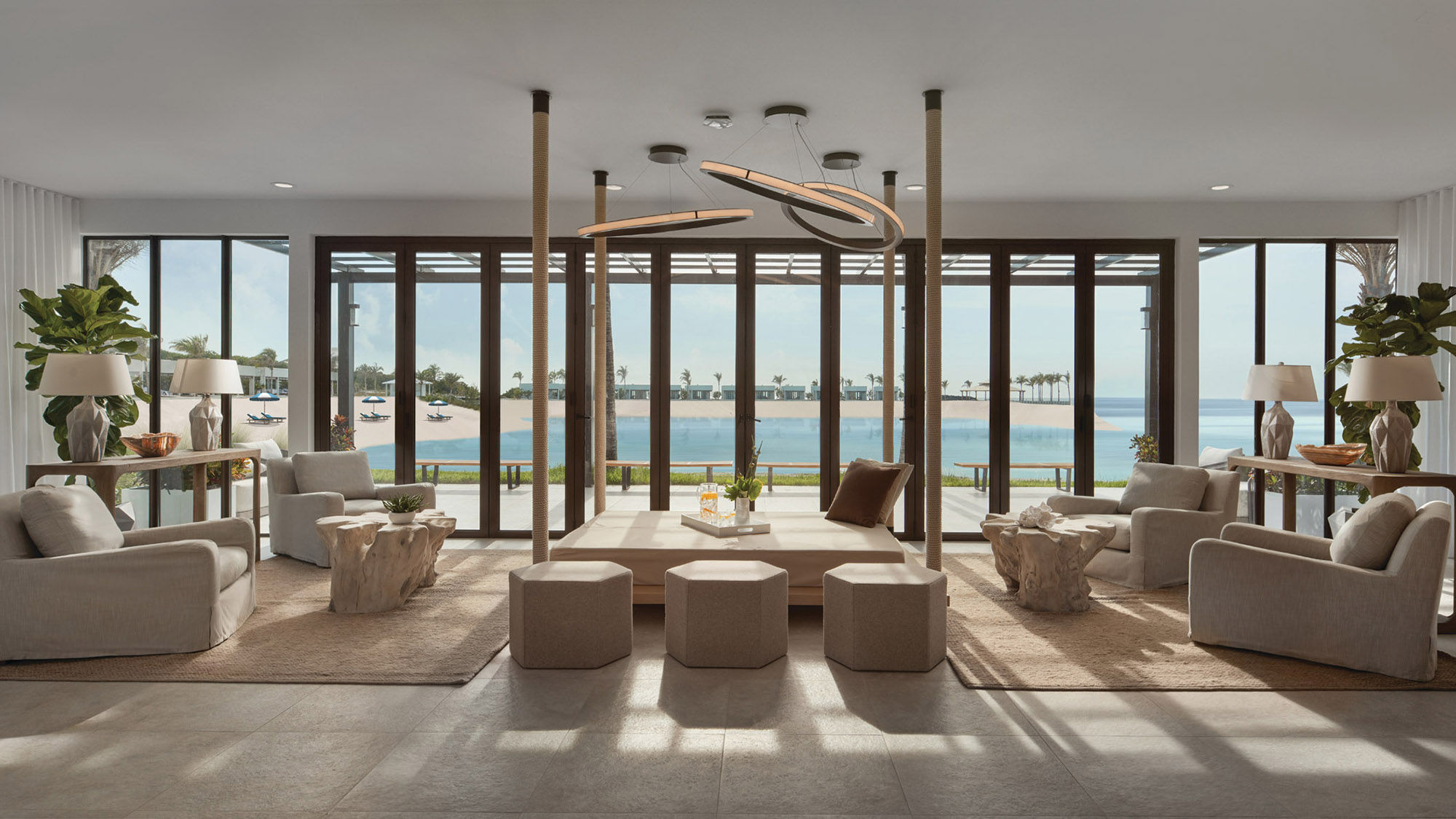 The reception area for Silver Cove at Great Stirrup Cay, Norwegian Cruise Line's private Bahamas destination.