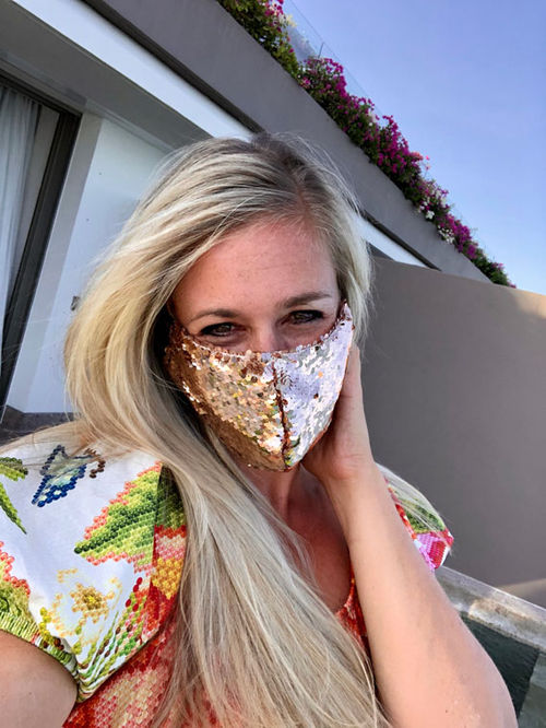 Kacie Darden sporting her mask in Mexico. Kacie Darden sporting her mask in Mexico.