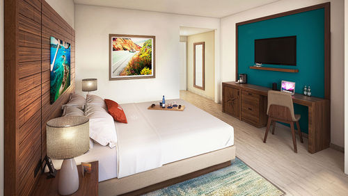 A guestroom at the Compass Hotel Anna Maria Sound. All 123 units at the new property feature a water view. A guestroom at the Compass Hotel Anna Maria Sound. All 123 units at the new property feature a water view.