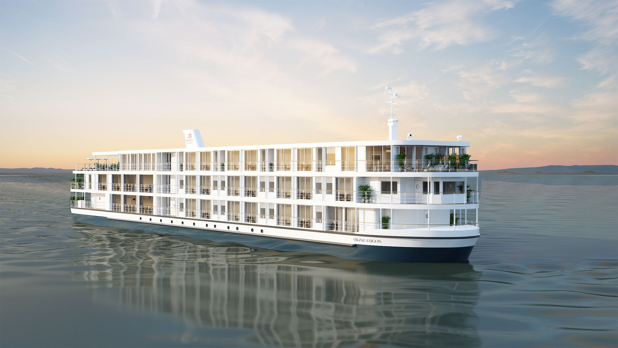 A rendering of the Viking Saigon, scheduled to debut in August 2021.