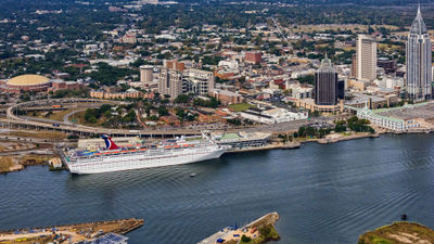The Carnival Fantasy, pictured in Mobile in 2017, was scrapped in 2020.