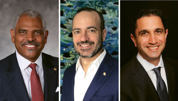 From left: Carnival Corp. CEO Arnold Donald; Gus Antorcha, the newly named president of Holland America Line; and Josh Leibowitz, the new president of Seabourn Cruises. From left: Carnival Corp. CEO Arnold Donald; Gus Antorcha, the newly named president of Holland America Line; and Josh Leibowitz, the new president of Seabourn Cruises.