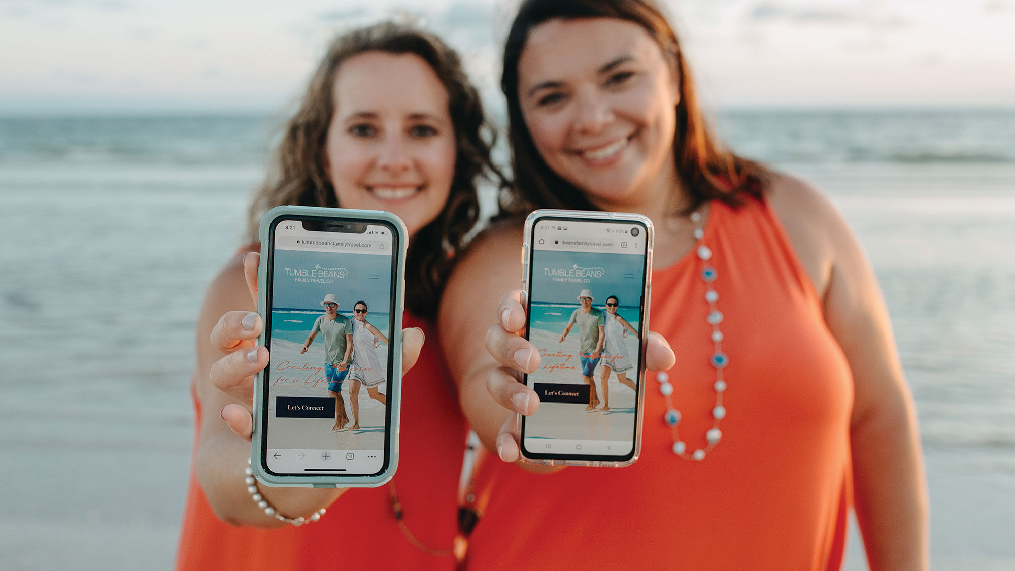 Sayra Stone-Harris (left) and Sharon Knight founded Tumble Beans Family Travel Co. in Rincon, Ga.