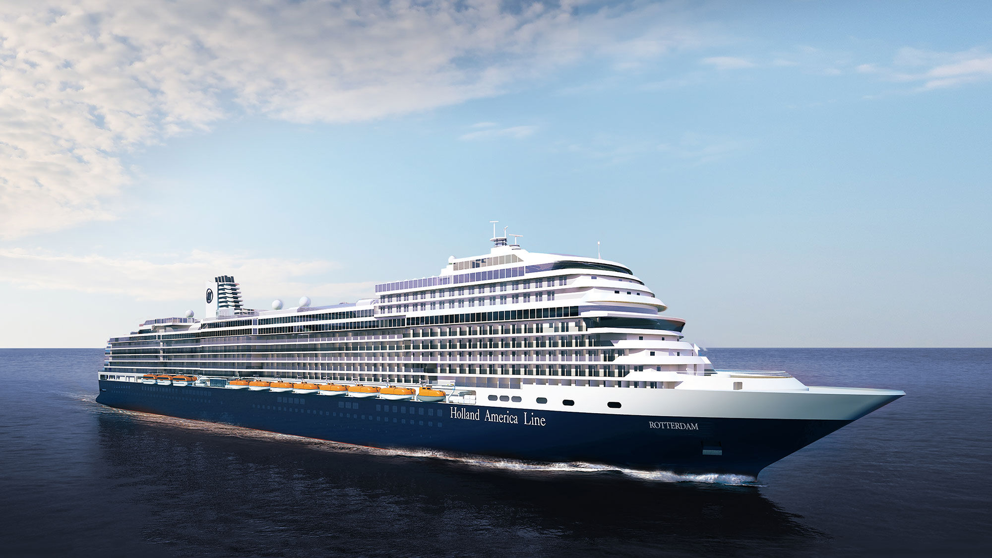 A rendering of the Rotterdam VII, the latest in Holland America Line's Pinnacle class.