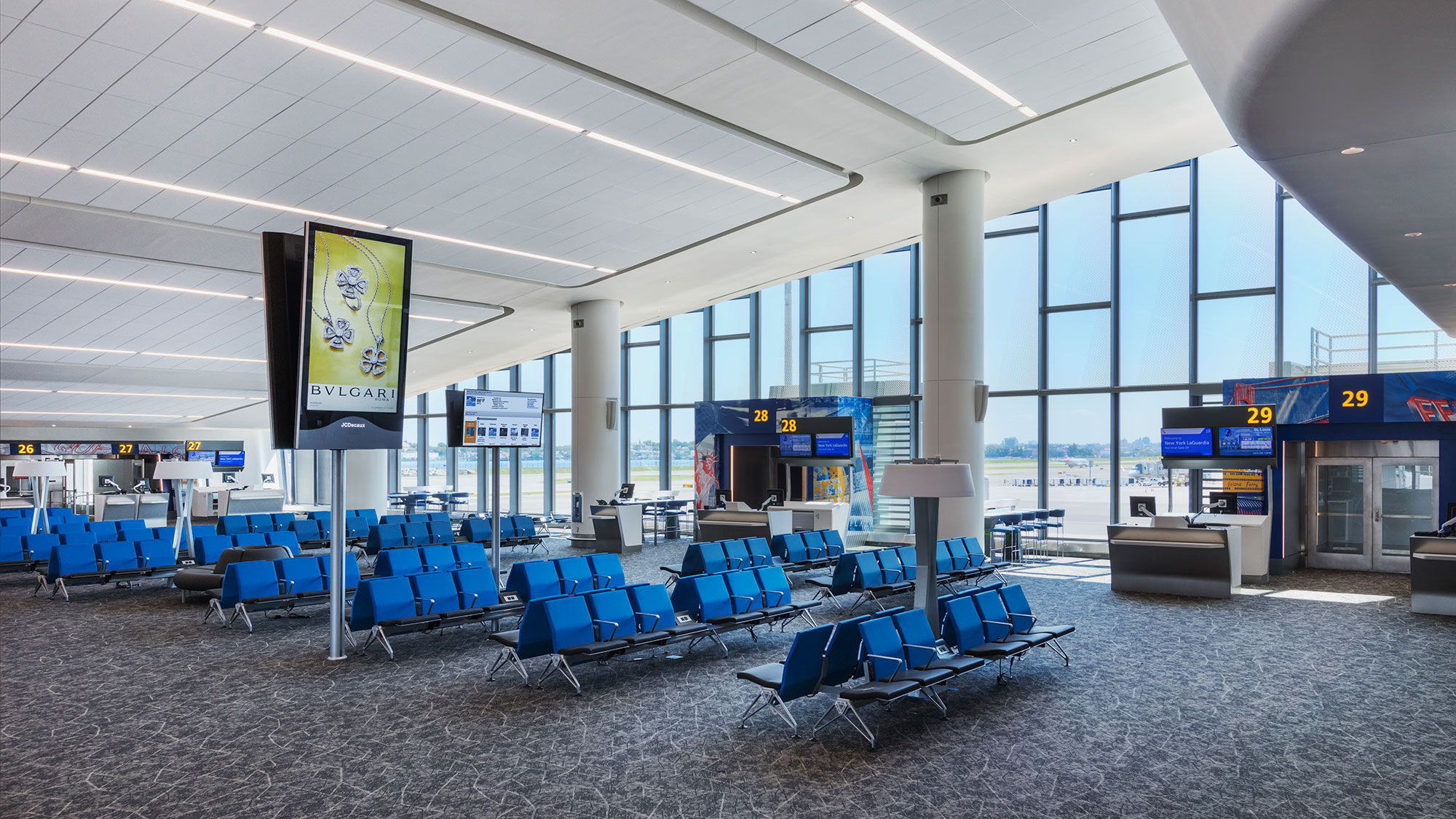 The first seven gates of Terminal B's Western Concourse open on Wednesday. The remaining 10 gates are slated to open by early 2022.