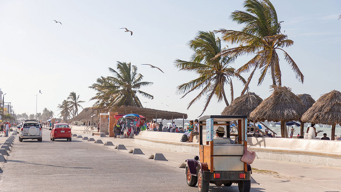 The Malecon in Progreso, Mexico. Yucatan state tourism officials are hopeful that the creation of Tren Maya will encourage more tourists to visit places like Progreso, a port city on the Caribbean coast.
