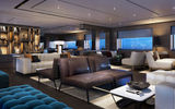 A rendering of the Living Room, an espresso counter and bar, on the Ritz-Carlton Yacht Collection's first ship, the Evrima.