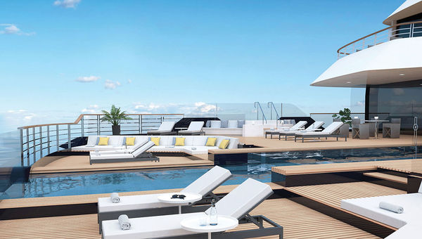 A rendering of the pool deck. A rendering of the pool deck.