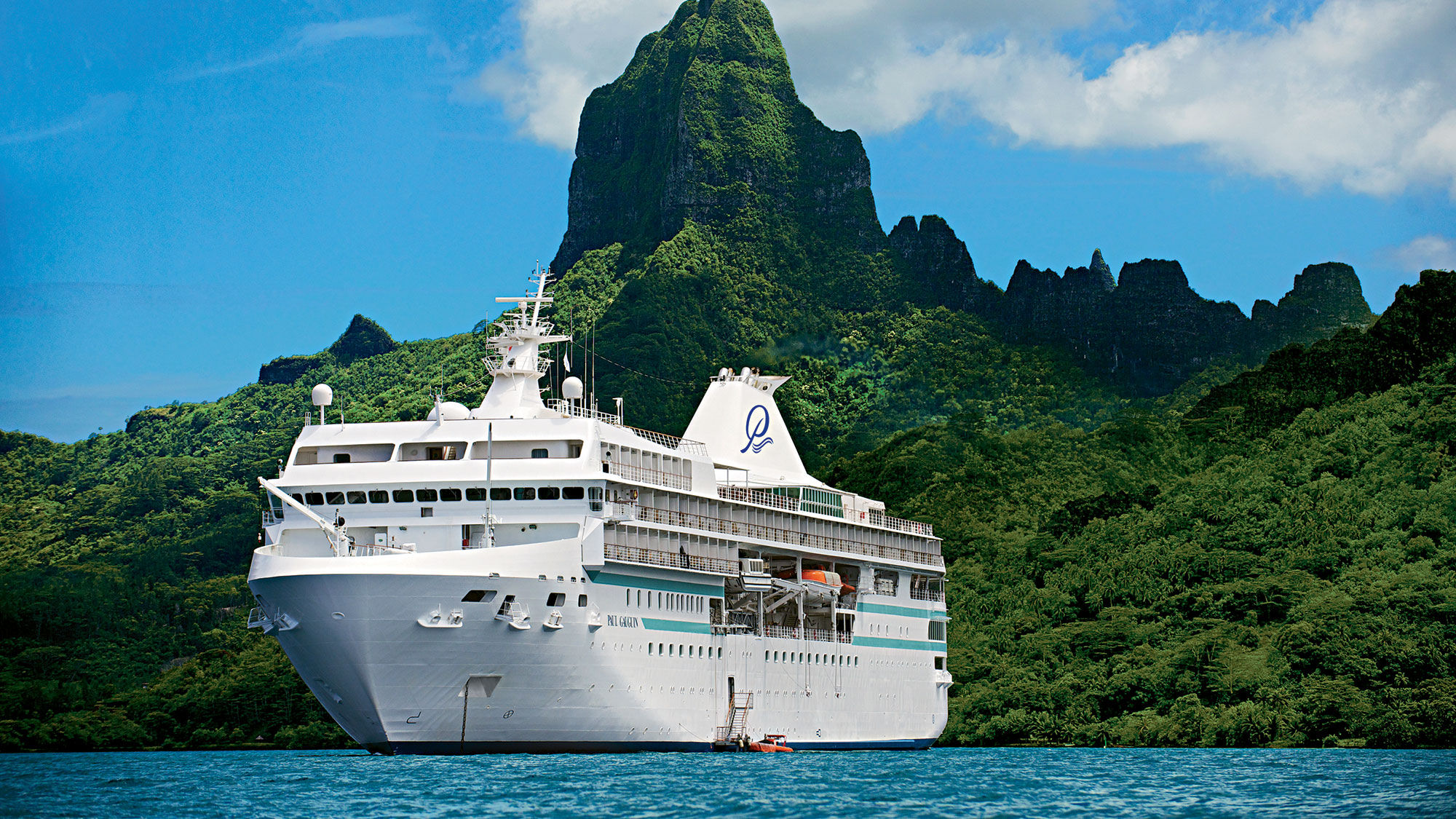 The Paul Gauguin ship in French Polynesia.