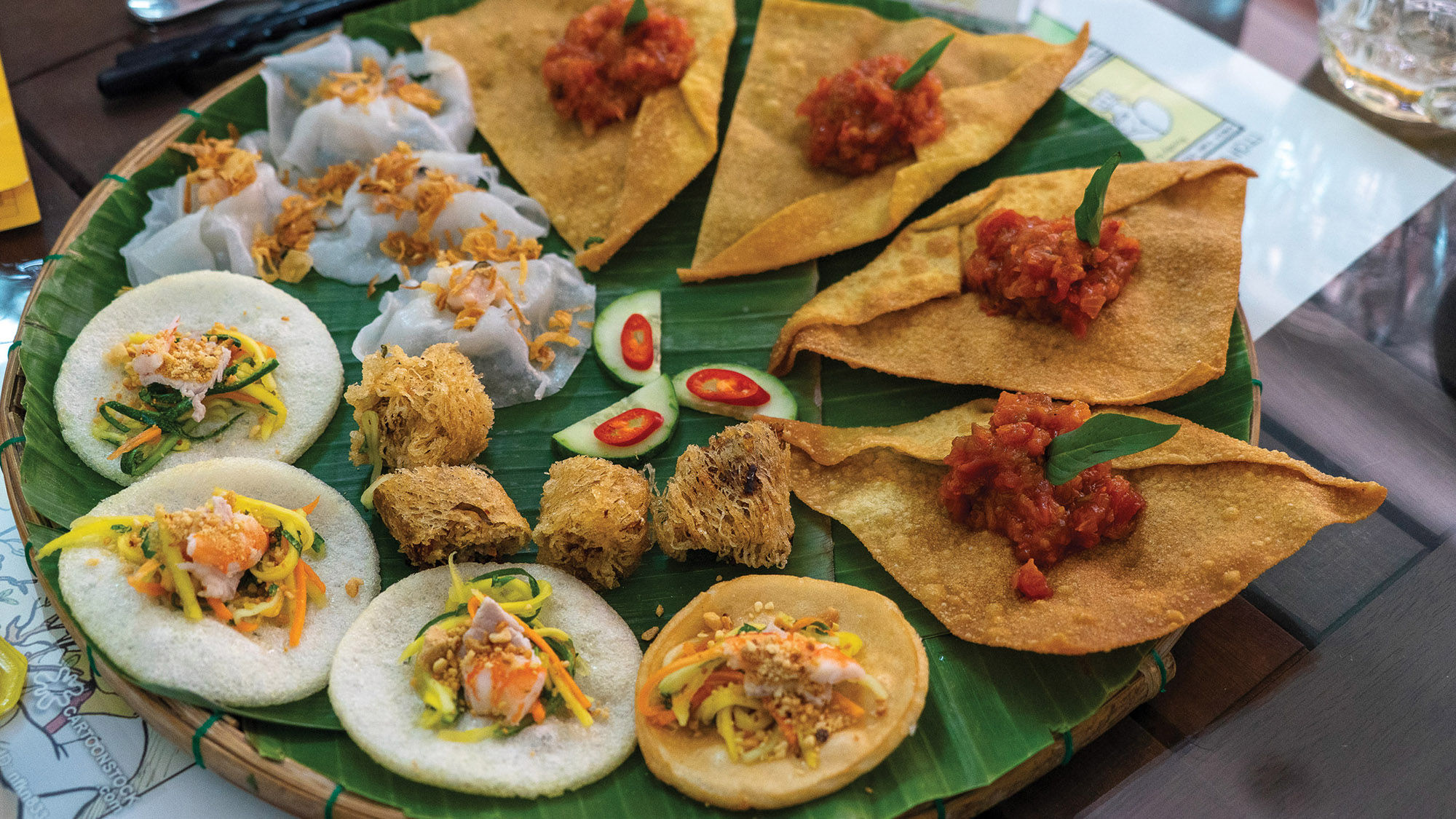 Vietnamese delicacies featured in the Original Taste of Hoi An food tour, which features such staples as banh xeo.