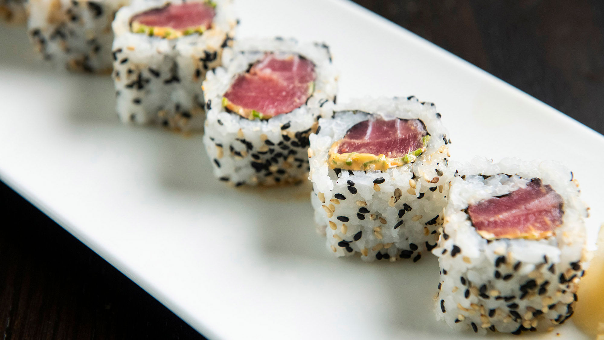 The spicy tuna roll at Momosan Waikiki at the Alohilani Resort Waikiki Beach.