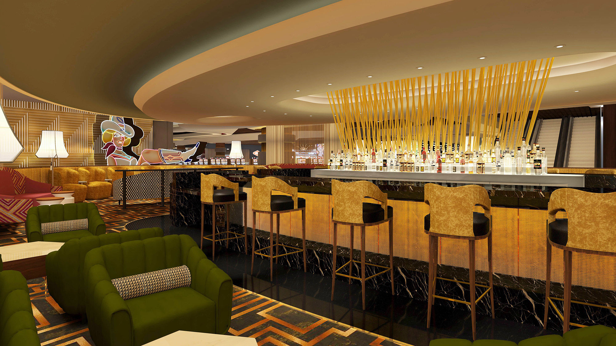 A rendering of Vegas Vickie's, a Circa cocktail lounge, which will house the neon cowgirl that has overlooked Fremont Street since 1980.
