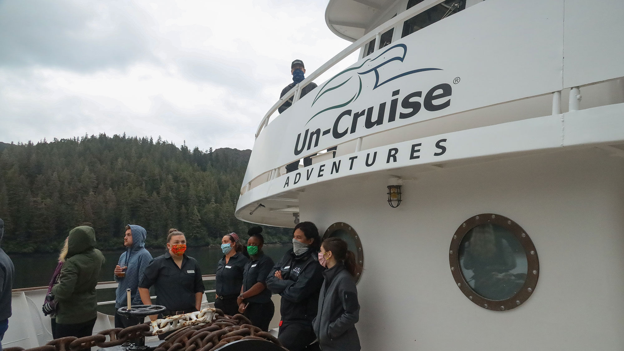 Passengers and crew on the Wilderness Adventurer's cruise. One passenger who tested positive for Covid later tested negative, and no other passengers or crew tested positive.