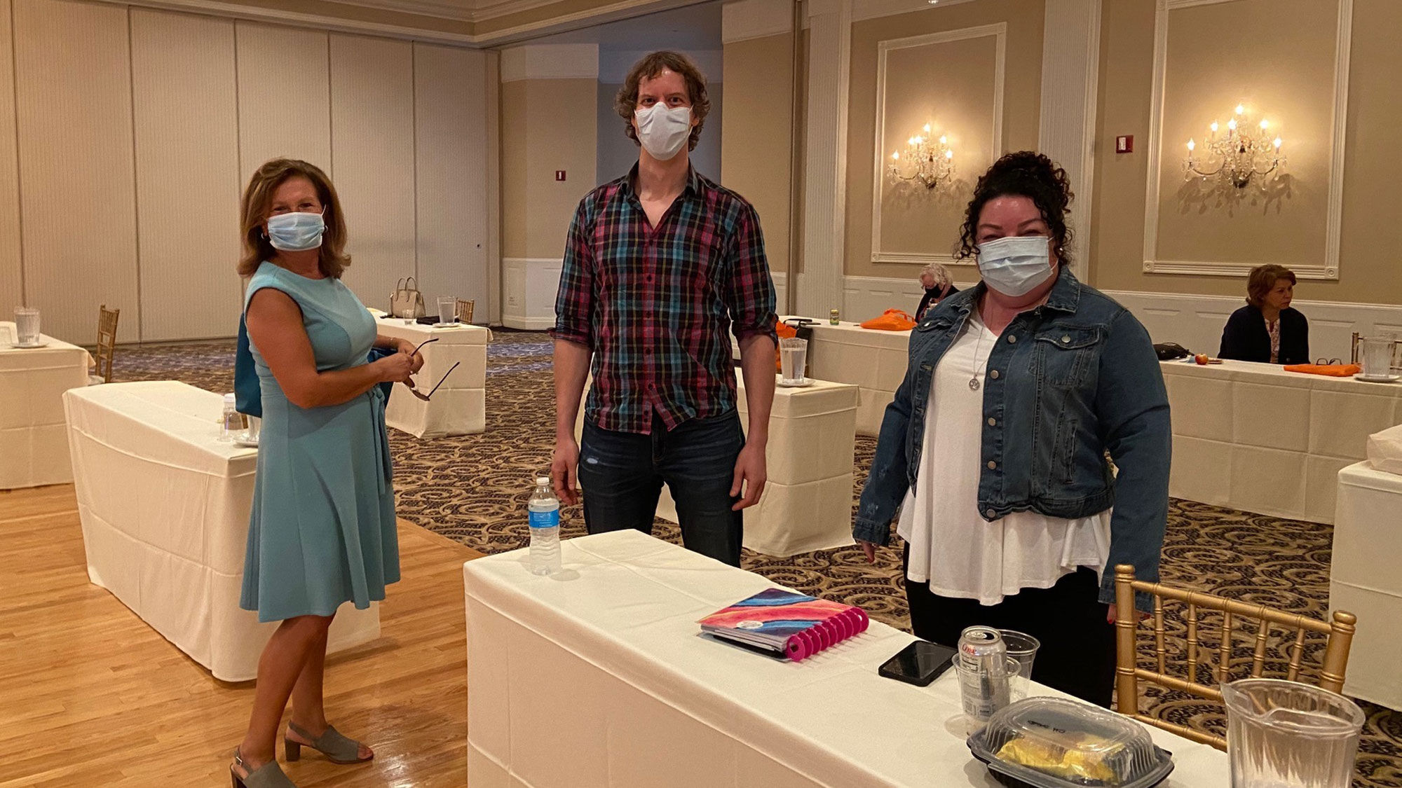From left, Maria Triantos, Celestyal Cruises' business development manager for the central region of North America; Mark Janus, owner of Janus Travel in Chicago; and Amie Gribbon, a travel advisor with Huntley Travel in Huntley, Ill., at one of MAST Travel Network’s regional meetings.