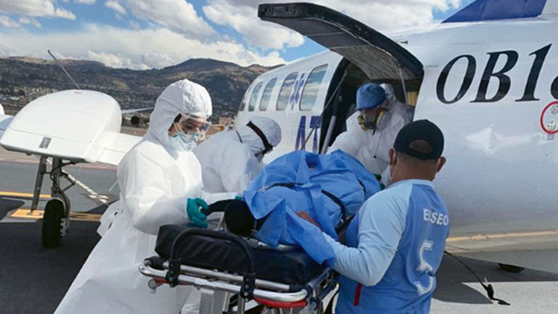 A Covac Global medevac. The company can transport travelers who contract Covid-19 back to the U.S.
