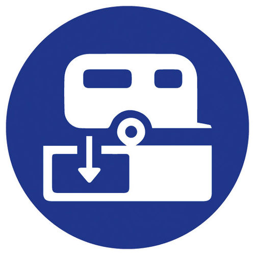 This blue icon typically signifies that a dump station is available nearby. This blue icon typically signifies that a dump station is available nearby.