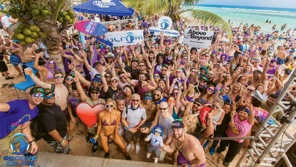A dance party in Costa Maya at Blue Kay Mahahual, during the Groove Cruise. A dance party in Costa Maya at Blue Kay Mahahual, during the Groove Cruise.