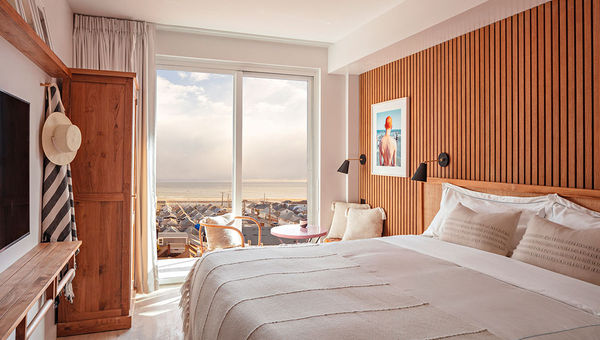 A room at the recently opened Rockaway Hotel in Rockaway Beach in the New York borough of Queens. A room at the recently opened Rockaway Hotel in Rockaway Beach in the New York borough of Queens.