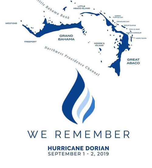 A poster and decal to commemorate the anniversary of Hurricane Dorian making landfall on the Abacos and Grand Bahama Island. A poster and decal to commemorate the anniversary of Hurricane Dorian making landfall on the Abacos and Grand Bahama Island.