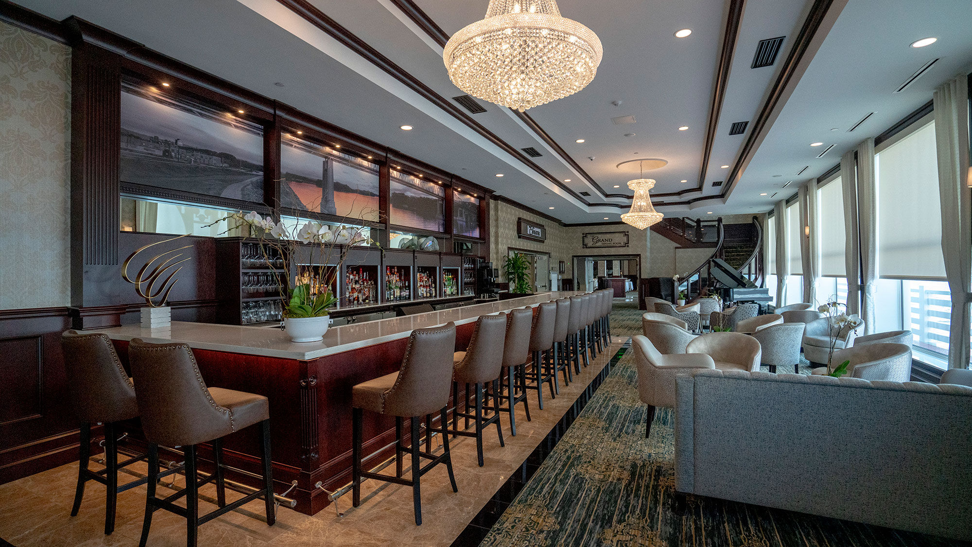 A depiction of a bar and lounge on the American Countess. The ship was supposed to launch this weekend, but American Queen Steamboat Company canceled it over a certification dispute.