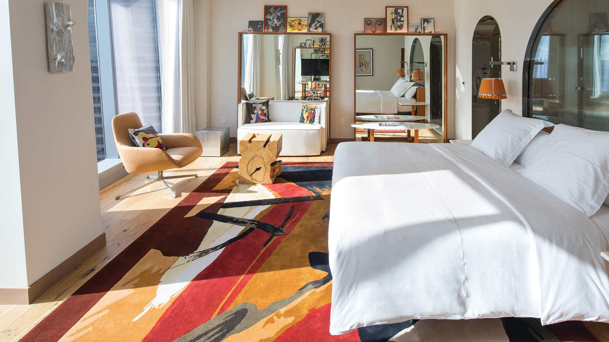 A guestroom at the Lotte Hotel Seattle, which opened on Sept. 24.