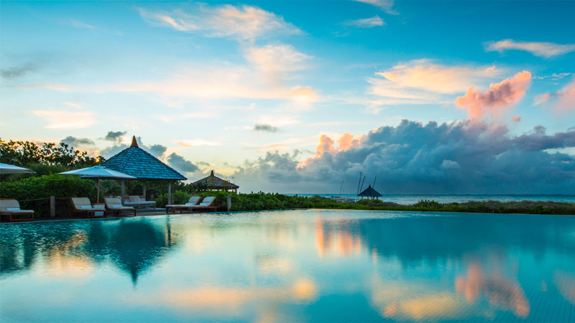 The pool at the Como Parrot Cay in Turks and Caicos.