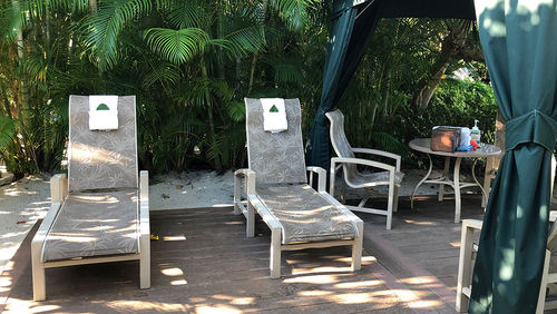 One of the private cabanas at Discovery Cove. One of the private cabanas at Discovery Cove.