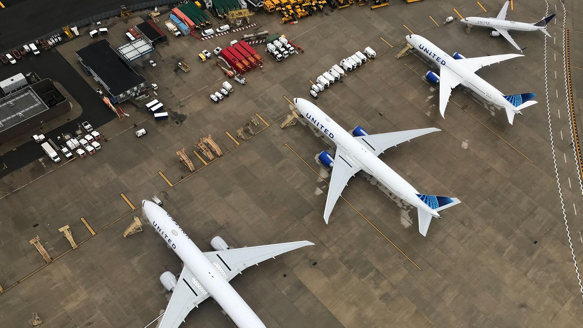 United planes parked at Newark Airport in October. A WTTC report released Monday said travel and tourism lost $766 billion and a third of jobs in 2020.